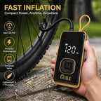 Portable Tire Inflator Air Compressor - 150PSI Smart Cordless Car Tire Pump with Digital Pressure Gauge, Auto Shut-Off, Rechargeable Battery Power Bank for Car, Motorcycle, Bicycle, Ball