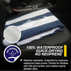 Back Seat Cover for Car Trucks Van SUV Jeep,Waterproof Rear Bench Towel Seat Covers for Dogs and Kids,Automotive Backseat Protector (Blue Stripe)