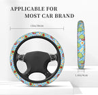 Happy Frog Elastic Steering Wheel Cover Non-Slip Breathable Steering Wheel Protector Fit Auto, SUVs, Truck