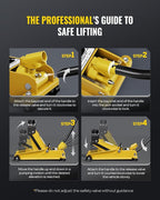 3 Ton (6600 lbs) Floor Jack, Heavy Duty Steel Hydraulic Jack for Car, Low Profile Floor Jack with Rubber Pad, Quick Lift Car Jack with Lifting Range 7.1'' to 20.9'', Yellow