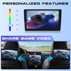 Single Din Car Stereo with 9 Inch IPS Touch Screen, Wireless CarPlay & Android Auto, Bluetooth, FM/AM/RDS Radio, Online Video, Mirror Link,EQ,SWC,USB,Backup Camera & RGB Button Lights