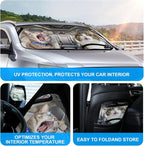 Cats Foldable Windshield Snow Cover, Reflective Accordion Car Windshield Snow Cover, Sun Visor for Car Windshield, Ultimate Heat & UV Protection, Suitable for Most Cars, 57.1" L x 27.6" W