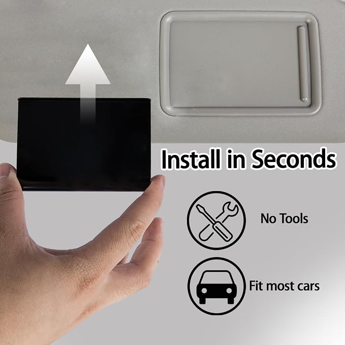 Car Air Freshener Visor Clip Compatible with Drift Car Air Freshener, Auto Accessories, Vehicle Sun Visor Metal Clip, Black, Freshener not include (1 Pack)