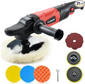 Rotary Buffer Polisher,1200W 6-inch/ 7-inch Car Buffer,Car Polisher Waxer Kit with 6 Variable Speed 1000-3500RPM & 4 Polishing Pads,Detachable Handle for Boat,Car Polishing and Waxing