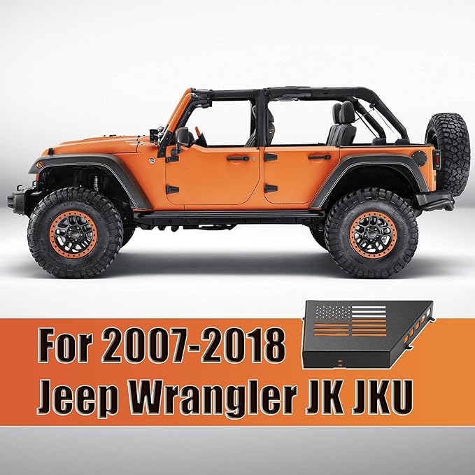 Metal Front Door Pocket Storage Box Compatible with 2007-2018 Jeep Wrangler JK JKU 2/4 Door, 2 PCS Interior Storage Expansion Accessories for Jeep Saggy Net Replacement