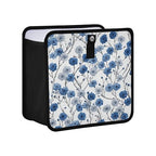Car Trash Can Organizer Bin with Adjustable Strap for Back Front Seat Console Waterproof Leakproof Collapsible Portable 8.66 Inch Chinese Blue White Cornflower