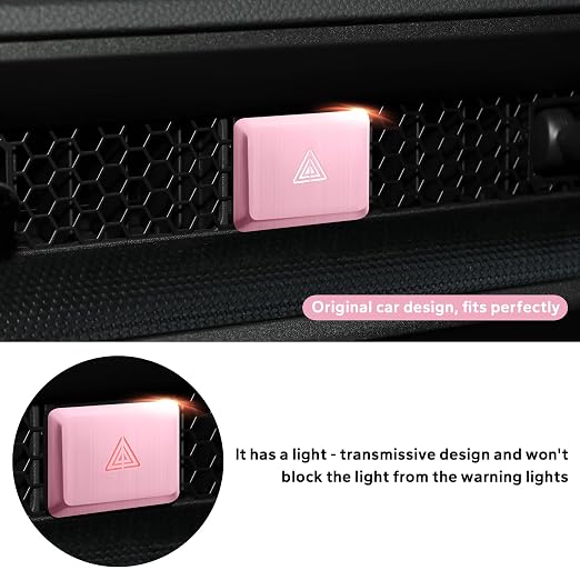 Polodunn for Honda Civic 2022-2025, for Accord/HRV/CRV 2023-2025, for Acura Integra 2023 2024 - Hazard Warning Light Push Button Cover, Emergency Flashers Trim Accessories (Pink)