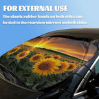 Sunflower Car Window Sun Shield Rustic Yellow Golden Flower Sunset Front Window Sun Shade Blocks UV Rays Sun Visor Protector for Car Sedan Truck SUV Accessories 59" L x 31.5" W