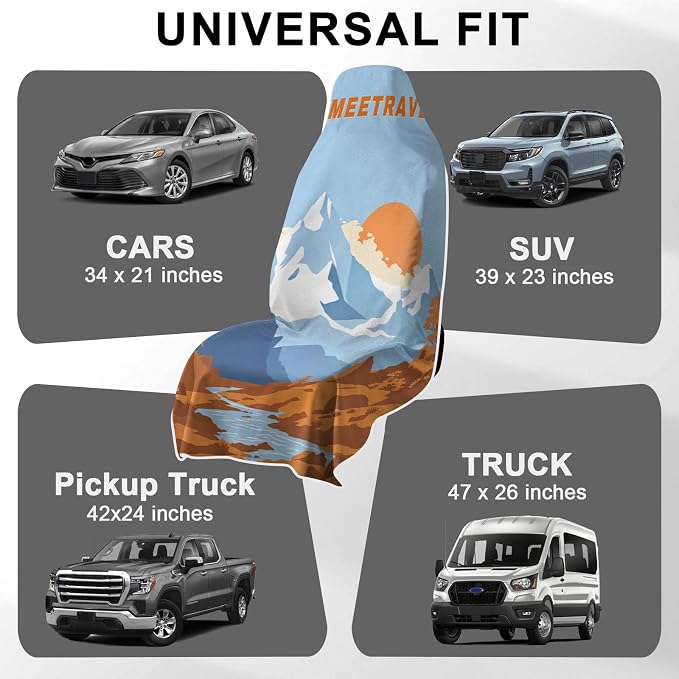 2 Pack Car Towels Seat Cover with Storage Bag, Multifunctional Microfiber Towel for Gym Outdoor Sport Running,Picnic, Beach, Pet Dog Travel,Fits Car SUV Truck (Mountain Wander)