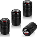 4pcs Tire Valve Stem Caps, Compatible with Audi S3 A3 RS3 RS7 A4 A5 A6 A7 A8 Q3 Q5 Q7 R8 Series Stem Cap Universal Car Air Cover Car Accessories for Cars, SUV, Truck, Motorcycles Black
