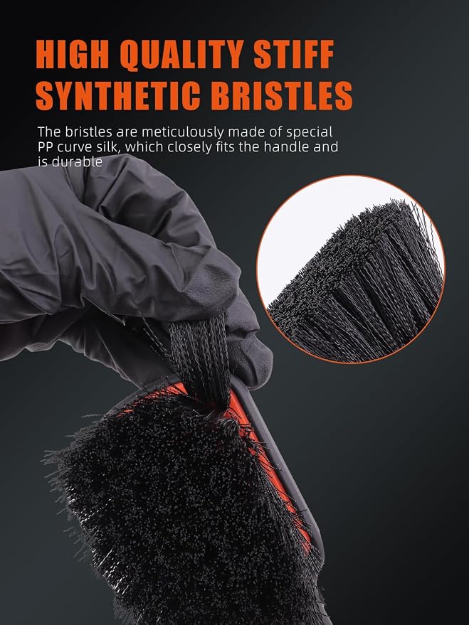 Tire Brush, Carpet Cleaning Brush, 2Pcs Wheel Brush, Carpet Cleaning Brush,Stiff Synthetic Bristles, Ergonomic Design Handle, Scrub Brush for Floor Mats,Car Wheel Hub Cleaning,Car Interior, Home