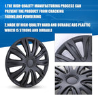 17 Inch Hubcaps Set of 4 Universal Wheel Rims Cover Hubcaps | Snap On Car Truck SUV Steel Wheels Hubcap High quality and durable ABS+PC Material (17-Inch, Matte Black )