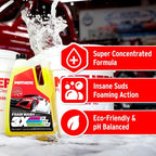 Triple Action Foam Wash, 100 oz. — pH Balanced, Eco-Friendly, Super-Sudsy, Foam Cannon, Safely Clean Without Stripping Wax, Sealant or Coating, Remove Dirt & Grime, Super Concentrated (05610)