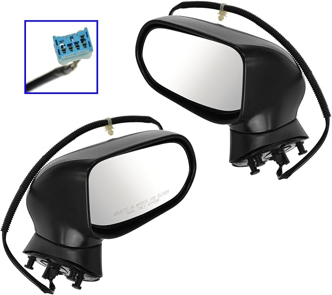 2 Piece Driver and Passenger Side Mirror Assembly Set Electric Adjustment Heated No Memory Black Compatible with 2007-2011 Honda Civic HO1320243 HO1320260 HO1321243 HO1321260