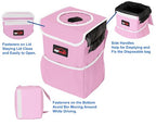Waterproof Car Trash Can with Lid and Pockets, 2.5 Gal, Pink | Leakproof, Collapsible Multipurpose Car Bin with 3 Side Storage Pockets, Adjustable Straps