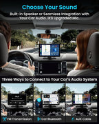 IK9 9" Wireless CarPlay & Android Auto Screen, Portable Car Stereo with 4K Dash Cam & 1080p Rear Camera, CarPlay with Backup Camera, Touch Screen GPS Display, Mirror Link, Apple Car Play Screen