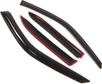 WD2-080 Dark Smoke 4 Pcs Set Window Visor (Outside Mount) Deflector Rain Guard Compatible with 1998-2002 Toyota Corolla Sedan
