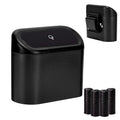 Mini Car Trash Can with Lid, Small Car Garbage Can, Cute Leakproof ABS Car Trash Bin, Car Accessories for Interior, Garbage Bin for Car, Home, Office with 60pcs Trash Bags Black