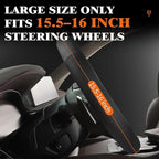 Car Steering Wheel Cover - Universal Car Accessory for Diverse Cars, Leather Cover with Anti-Slip Lining, for Steering Wheel with a Diameter of 15.5"-16", Black