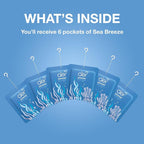 AER Power Pocket Sea Breeze Solid Gel Air Freshener for the Entire Home with Long Lasting Scent, Pack of 6