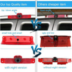 HD IP68 Third Roof Mount Brake Lamp Rear View Reverse Backup Camera Angle and Distance Adjustable Compatible with Chevrolet Express GMC Chevy Savana Exporer Cargo Van (Camera+4.3' Monitor)