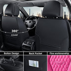 Coverado Automotive Seat Covers Front Seats, Seat Covers 2 Pack, Rose Car Seat Cover, Waterproof Auto Seat Covers, Car Seat Cushion, Front Car Seat Covers Leather Car Seat Protector Fit for Most Cars