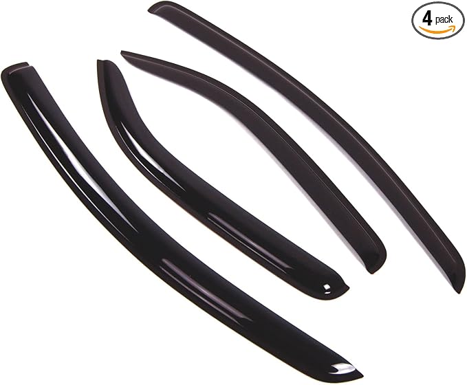 Outside Mount Window Vent Visors Rain Guards Compatible with Chevrolet Aveo Sedan 2004-2006 | Side Window Wind Deflectors Rain Shields | Smoke Tinted, 4 Pcs Set, DGWV-058