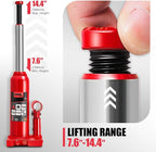 3 tons / 6000 lbs Lifting Automotive Welded Hydraulic Bottle Jack for Car SUV Pickup Truck, Auto Repair, with Manual Handle & Carrying Storage Case, Red