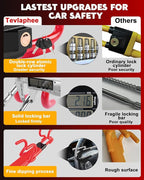 Steering Wheel Lock Anti-Theft Car Device Heavy Duty Security Car Lock Antitheft Locking Devices Great Deterrent Adjustable Car Wheel Lock Anti Theft for Vehicle Truck SUV with 3 Keys (Red)