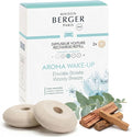 Car Diffuser Refill Set, Aroma Wake Up | Ginger Bergamot Eucalyptus Notes, 2 Ceramic Inserts, Fits Vent Clips, 4-Week Diffusion, Made in France