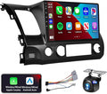 Radio for Honda Civic 2006 2007 2008 2009 2010 2011 Car Stereo with Wireless CarPlay Android Auto 10.1 Inch 1080P Touchscreen 5G WiFi DSP EQ GPS Bluetooth RDS FM Camera 4Core 64G