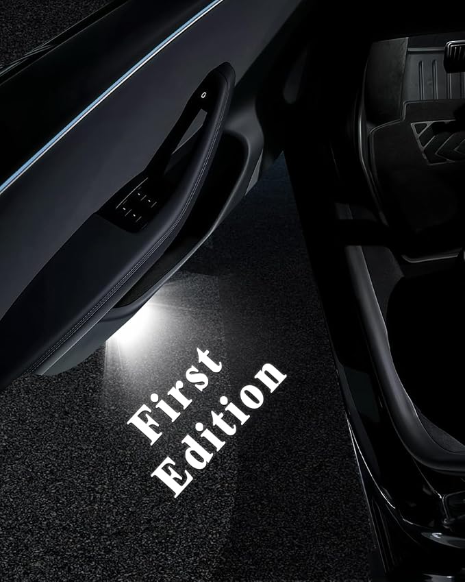 Car Door Lights Logo Projector, Tesla Accessories for Model Y 3 X S | 4K HD Puddle Lights Compatible with Model Y Juniper Model 3 Highland S X, Ultra-Bright No Fade 3D Laser Welcome Light(4 Pack)