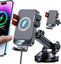Wireless Car Charger, 15W Fast Charging Auto-Clamping Car Mount Hands-Free Car Charger Mount for Dash Windshield Air Vent Compatible with iPhone 16 15/14/13/12, Samsung S23/S22/S21,red