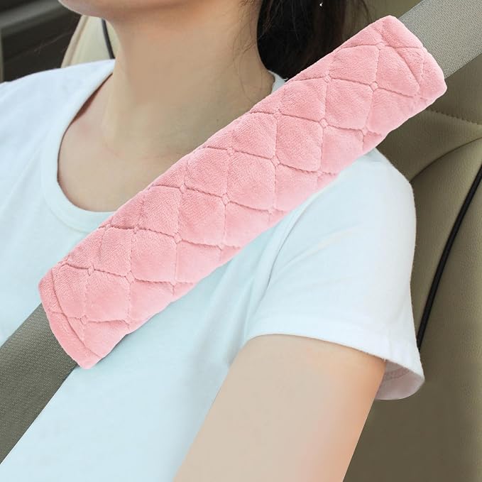 Soft Auto Seat Belt Cover Seatbelt Shoulder Pad Cushions 2 PCS for a More Comfortable Driving Universal Fit for All Cars and Backpack Dirty Pink