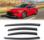 Rain Guards for Toyota Prius 2023-2026 & Prius Prime 2023-2026, Out-Channel Window Visor Shields Vent Deflector Shade Wind Dark Smoke 23 24 25, Tape-On Outside-Mount, 4PCS