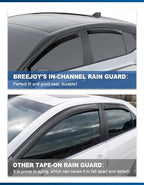 in-Channel Window Rain Guards Fit for Toyota Camry 2025 2026,Rain Guards Visors Vent Visors Window Deflector, Vent Shades Car Accessories -4 pcs
