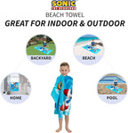 Kids Super Soft Cotton Beach Towel, 58 in x 28 in, Sonic The Hedgehog