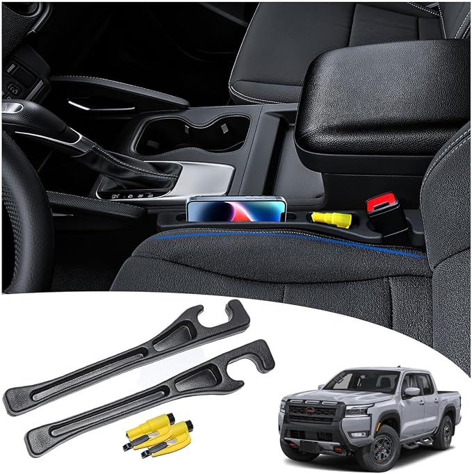 LLXGAB【Compatible with Nissan Frontier】 Seat Gap Filler,No Drop Seat Guard Compatible with Nissan Frontier,Drop Seat Guards for Cars(2Pcs),Emergency Keychain Car Escape Tool(2Pcs)