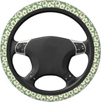 Vintage Groovy Flowers Steering Wheel Cover Cute Universal 15 Inch Car Accessories Protector for Women Fit Auto SUV Sedan Vans Trucks