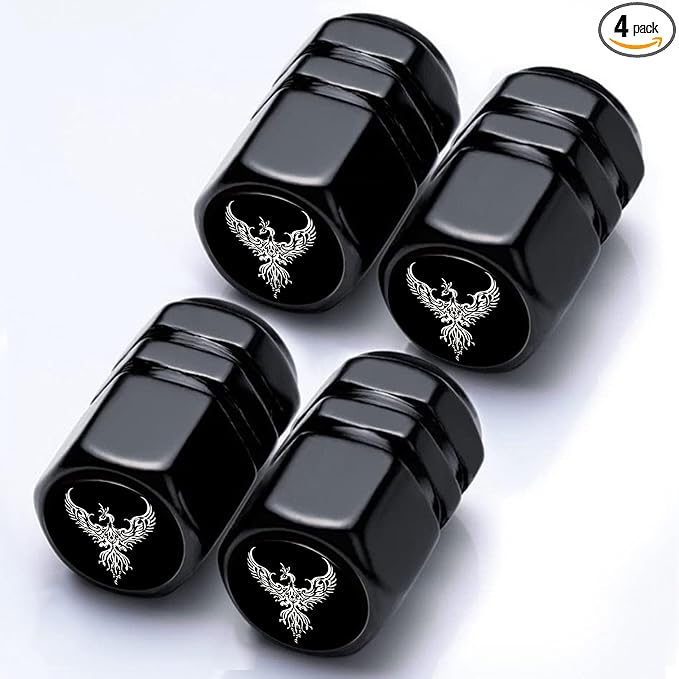 4Pack Phoenix Tire Valve Stem Cap Phoenix Car Accessories Aluminum Alloy Rust-Proof Universal Dust Covers Tire Air Cap for Car,Truck,SUV,Bike,Motorcycle Tires,Phoenixs Gifts for Women Mom Men
