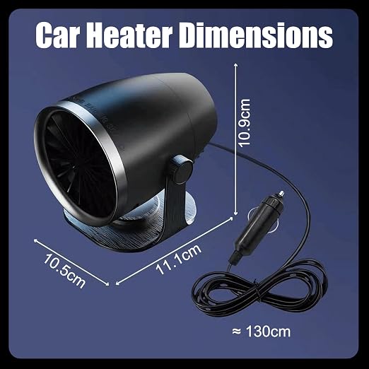 Portable Heater, 12V Car Heater with Heating & Cooling 2 in 1 Car Defroster, 360° Rotary Portable Heaters for Car, Unrestricted Current Car Warmer for Auto Truck SUV Vehicle