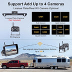 RV Backup Camera Wireless Recording 2 Cameras - Plug and Play Pre-Wired for Furrion System Night Vision 4 Channels HD 1080P 7'' Touch Key Monitor Rear View Camera for Trailer/Trucks/Camper Y28