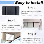 2 PCS Car Sun Visor Mirror, Cosmetic Makeup Mirrors with Straps, HD Car Interior Cosmetic Mirror, Car Accessories Universal Sun Visor Mirrors for Trucks, Cars, SUVs (Black)