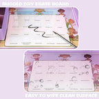 Kids Travel Tray for Car Seat, Road Trip Essentials Kids Lap Tray | Toddler Gift for Girl Activities with Dry Erase Board, No-Drop iPad Holder Stand, Cup Holder & Adjustable Strap, Purple