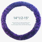 Purple Leopard Cheetah Steering Wheel Cover for Women Girls, Anti-Slip High Elastic Breathable Car Steering Wheel Cover, Universal 15 Inch Fit for Cars, Auto, SUVs