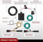4 Pin Trailer Wiring Kit 56327 Vehicle Standard 4 Way Connector Custom for 2015 2016 2017 2018 2019 2020 2021 2022 2023 2024 Ford Transit-150, Transit-250, Transit-350, E-Transit Hitch