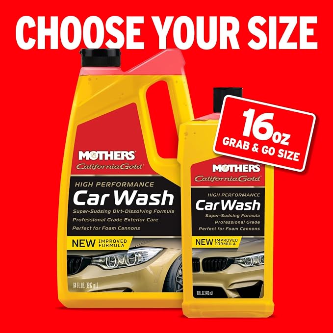 California Gold High Performance Car Wash, 16 oz. — pH Balanced, Eco-Friendly, Super-Sudsy, Foam Cannon, Safely Cleans Without Stripping Wax, Sealant or Coating, Removes Dirt & Grime (05600)
