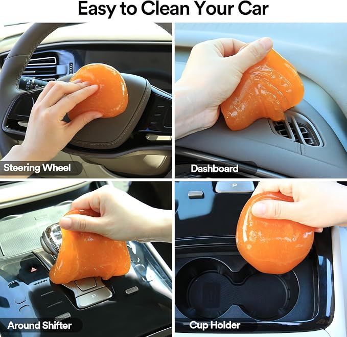 Car Cleaning Gel Car Putty Car Cleaning Kit Car Interior Cleaner Slime Car Cleaning Supplies Auto Detailing Tools Car Accessories Car Gifts for Women Men Keyboard Cleaner Orange