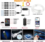 Car LED Lights, Interior Car Lights with Wireless APP/RF Remote/Button Control, Car Ambient Lighting Kit with 236" Integrated Molding Fiber Optic RGB Sync to Music (9 in 1-USB)