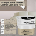 Leather Recoloring Balm, Leather Color Restorer Conditioner, Leather Restorer for Couches Paint, Leather Scratch Remover, Scratch Leather Faded Repair Kits for Vinyl Furniture (Beige, 75ML)